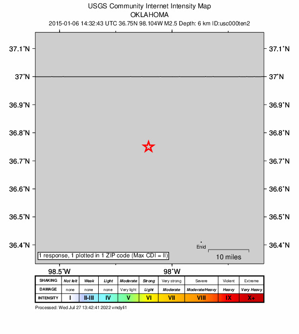 Did You Feel It? map: shaking reported by the public