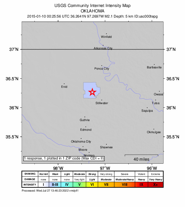 Did You Feel It? map: shaking reported by the public