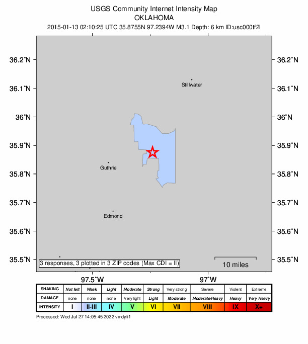 Did You Feel It? map: shaking reported by the public