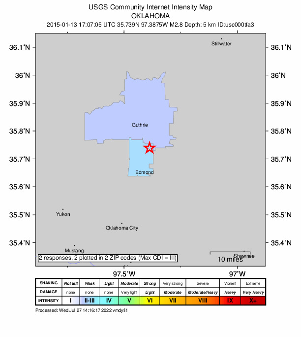 Did You Feel It? map: shaking reported by the public