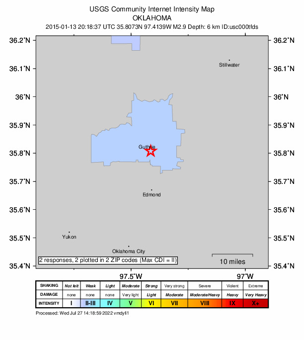 Did You Feel It? map: shaking reported by the public
