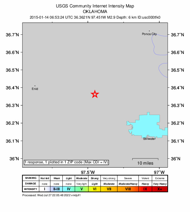 Did You Feel It? map: shaking reported by the public