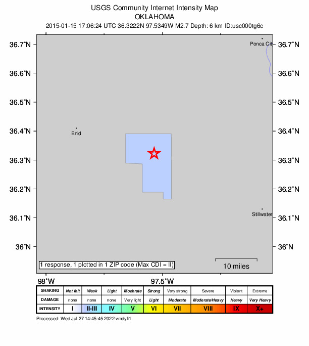 Did You Feel It? map: shaking reported by the public