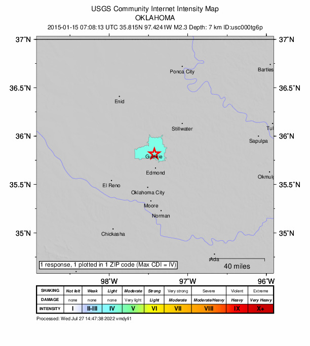Did You Feel It? map: shaking reported by the public