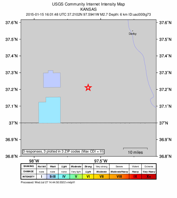 Did You Feel It? map: shaking reported by the public
