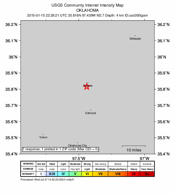 Did You Feel It? map: shaking reported by the public