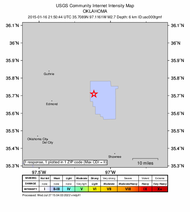 Did You Feel It? map: shaking reported by the public
