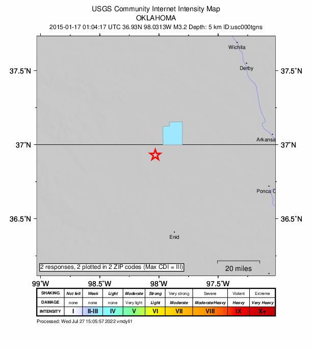 Did You Feel It? map: shaking reported by the public