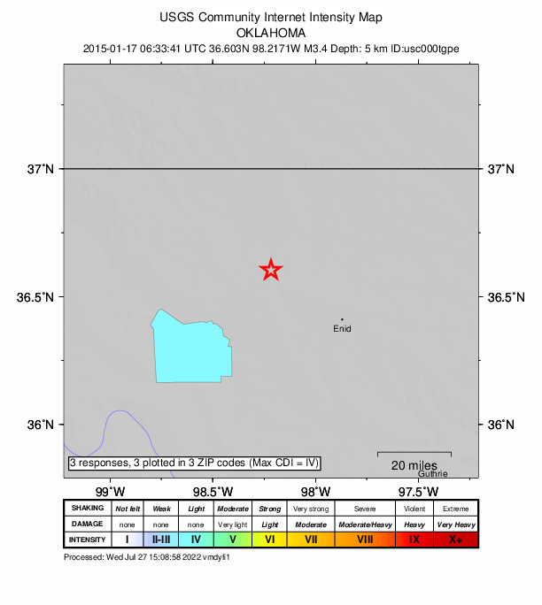 Did You Feel It? map: shaking reported by the public