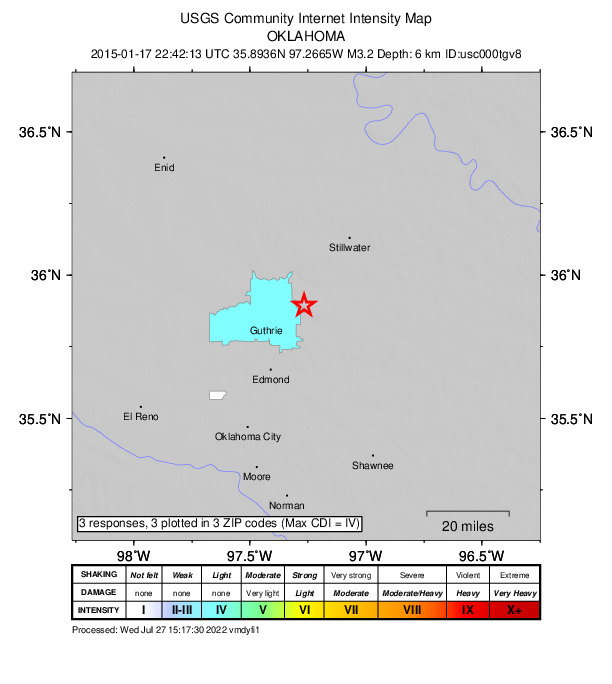 Did You Feel It? map: shaking reported by the public