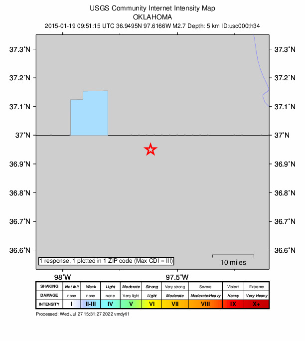 Did You Feel It? map: shaking reported by the public