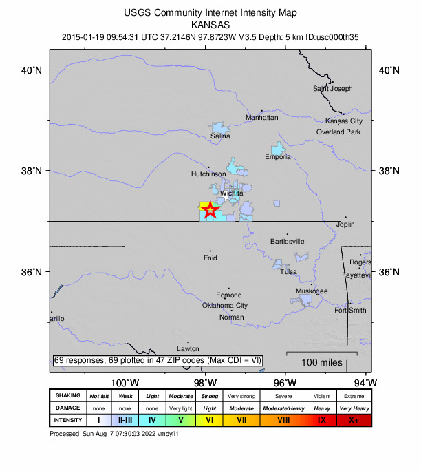 Did You Feel It? map: shaking reported by the public