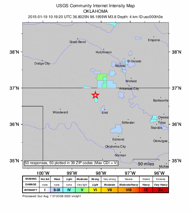 Did You Feel It? map: shaking reported by the public