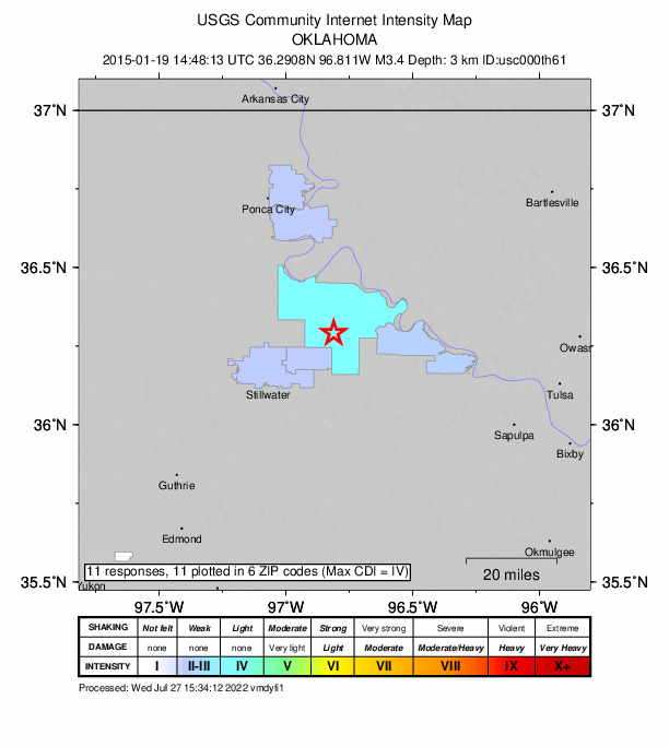 Did You Feel It? map: shaking reported by the public