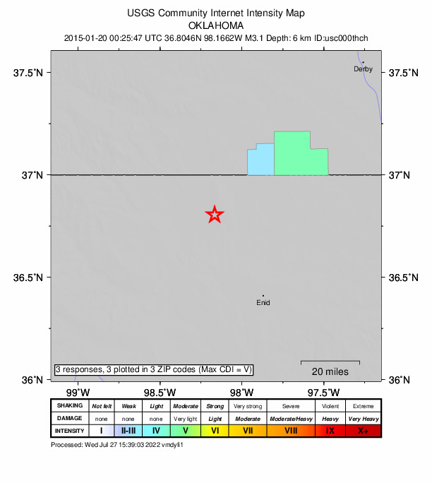 Did You Feel It? map: shaking reported by the public