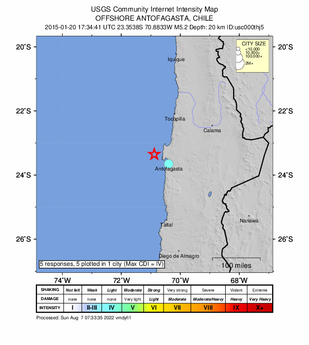 Did You Feel It? map: shaking reported by the public