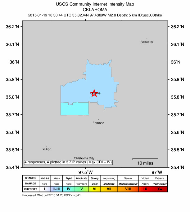 Did You Feel It? map: shaking reported by the public