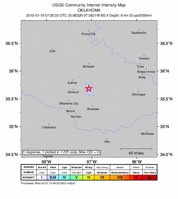 Did You Feel It? map: shaking reported by the public