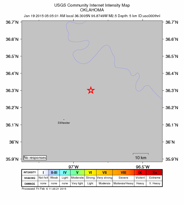 Did You Feel It? map: shaking reported by the public