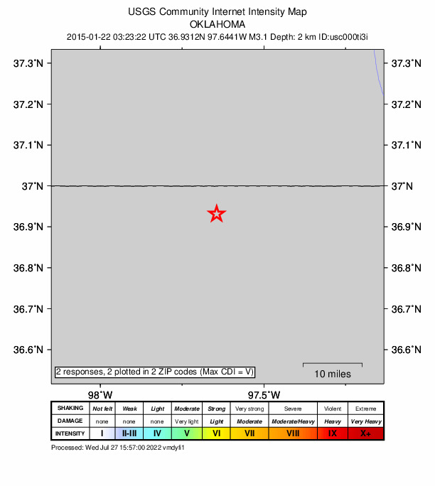 Did You Feel It? map: shaking reported by the public