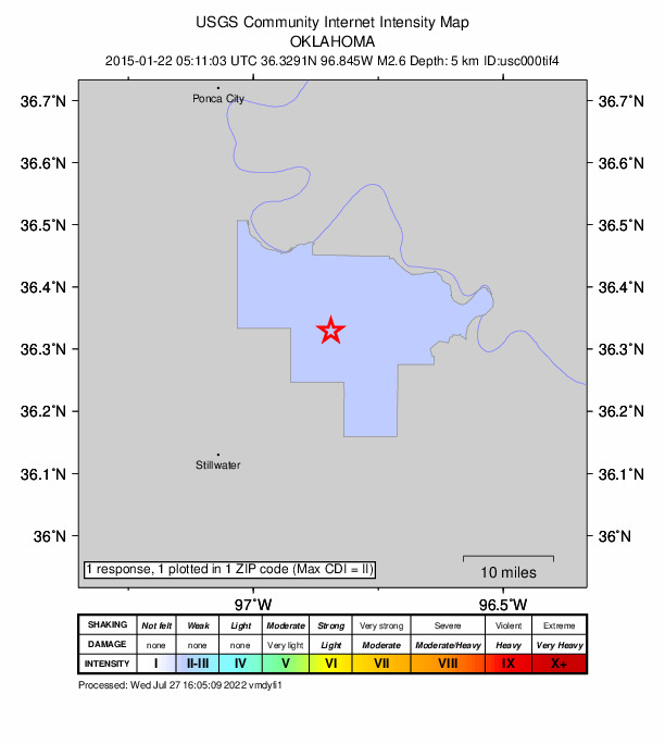 Did You Feel It? map: shaking reported by the public