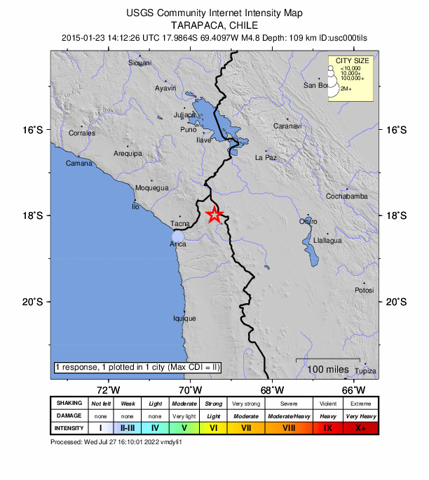 Did You Feel It? map: shaking reported by the public