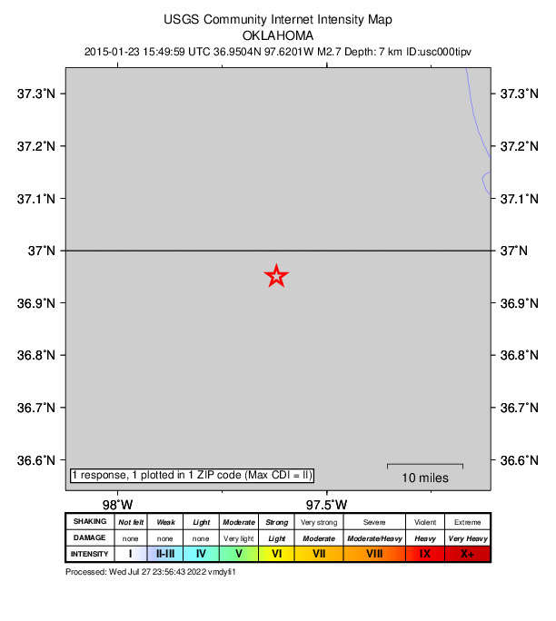 Did You Feel It? map: shaking reported by the public