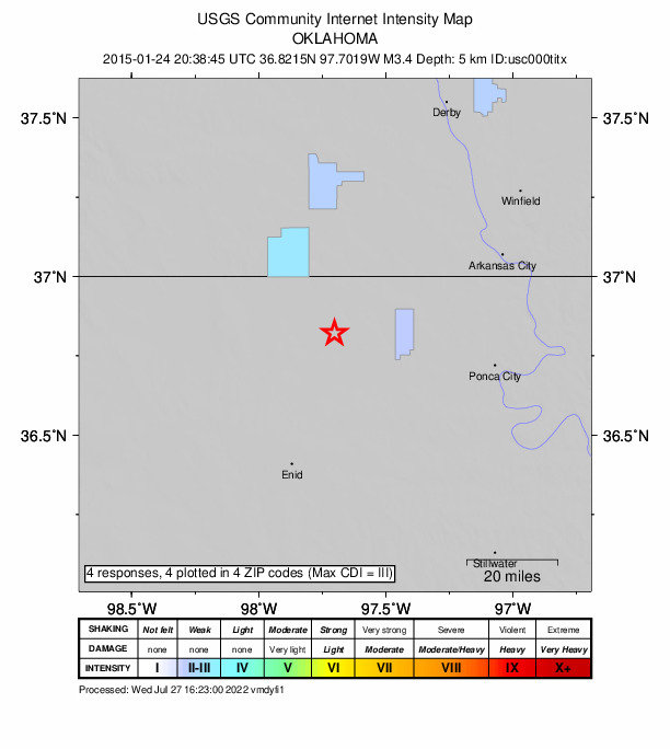 Did You Feel It? map: shaking reported by the public