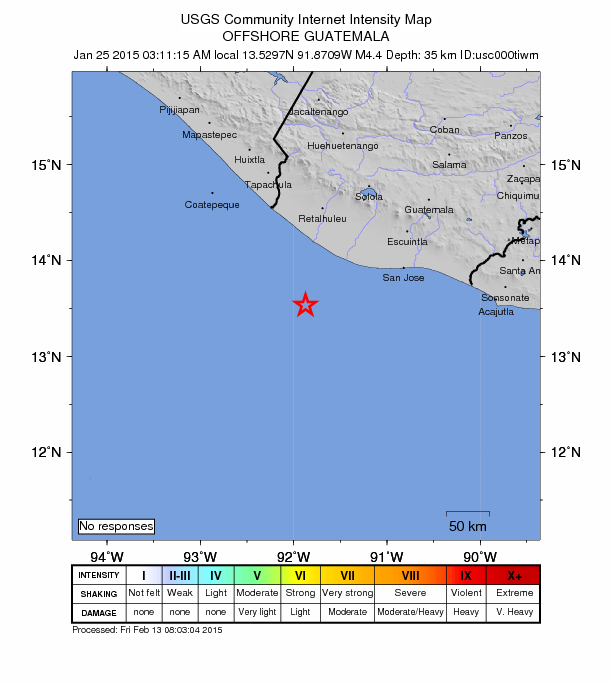 Did You Feel It? map: shaking reported by the public