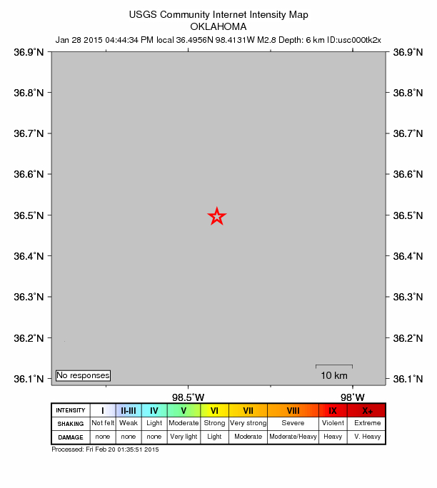 Did You Feel It? map: shaking reported by the public