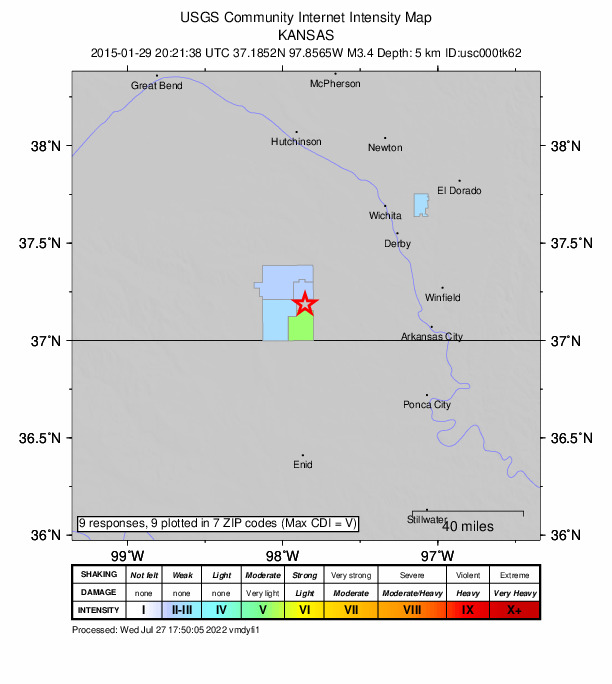 Did You Feel It? map: shaking reported by the public