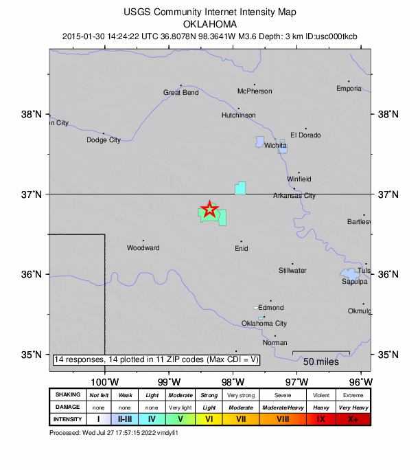 Did You Feel It? map: shaking reported by the public