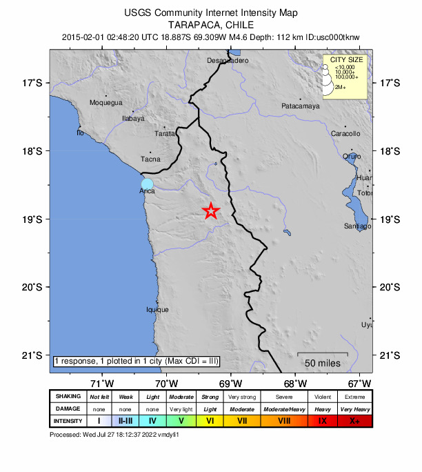 Did You Feel It? map: shaking reported by the public