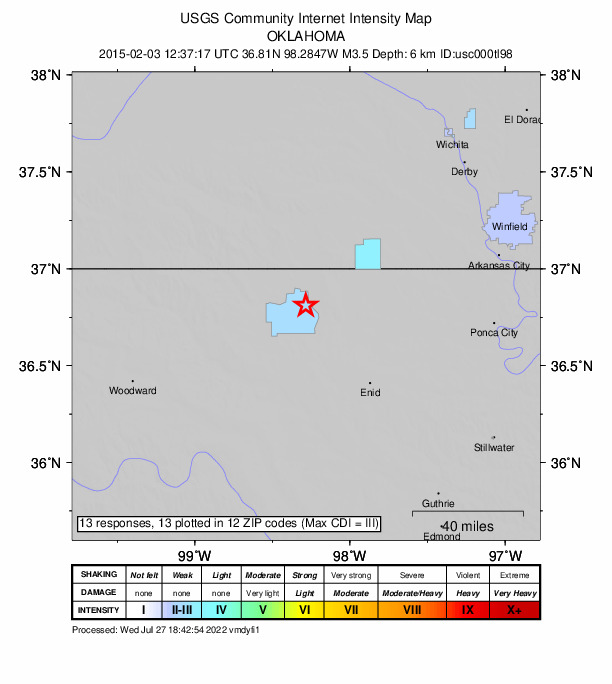 Did You Feel It? map: shaking reported by the public
