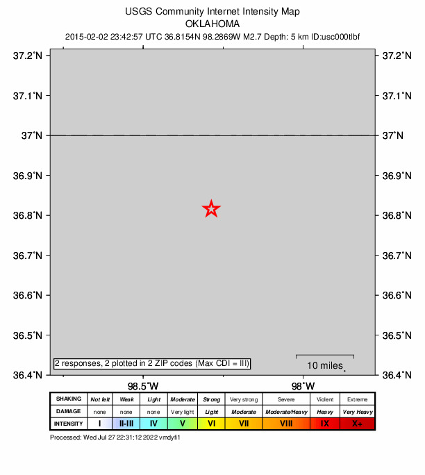 Did You Feel It? map: shaking reported by the public