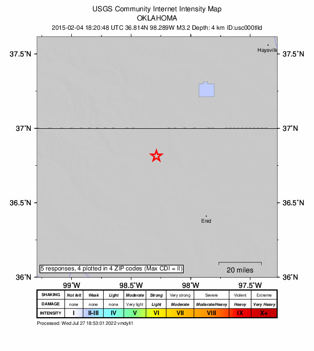 Did You Feel It? map: shaking reported by the public