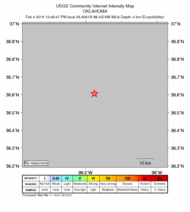 Did You Feel It? map: shaking reported by the public