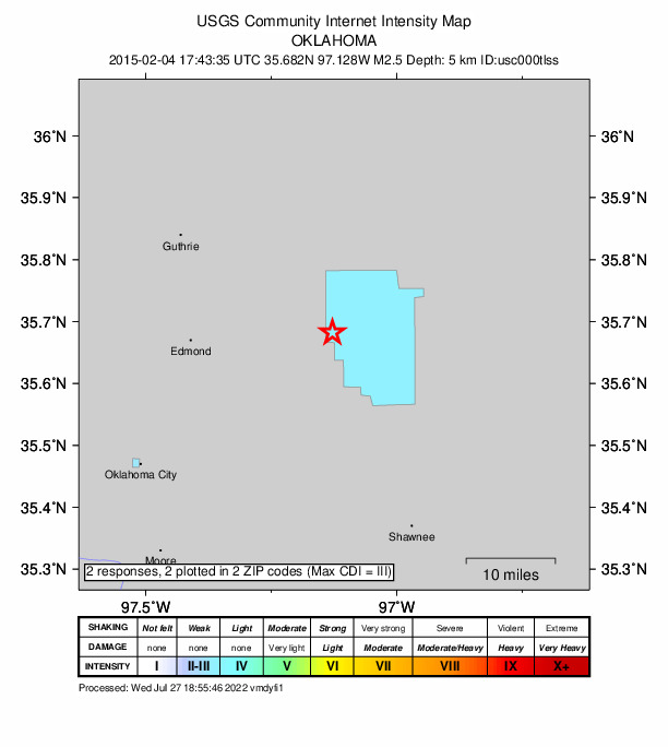 Did You Feel It? map: shaking reported by the public