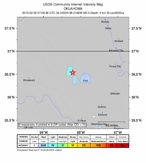 Did You Feel It? map: shaking reported by the public
