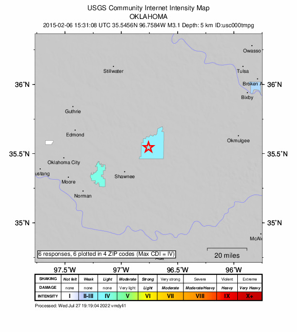 Did You Feel It? map: shaking reported by the public