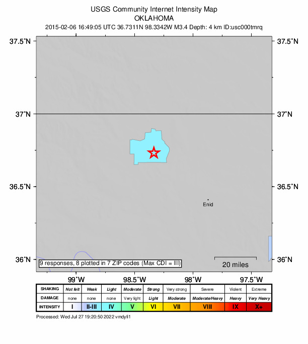 Did You Feel It? map: shaking reported by the public