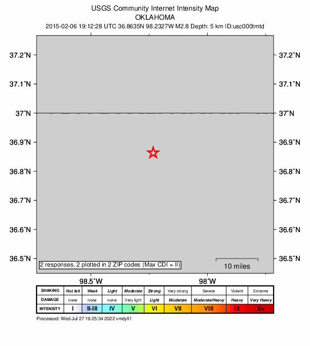 Did You Feel It? map: shaking reported by the public
