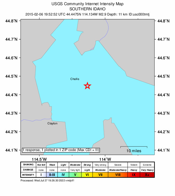 Did You Feel It? map: shaking reported by the public