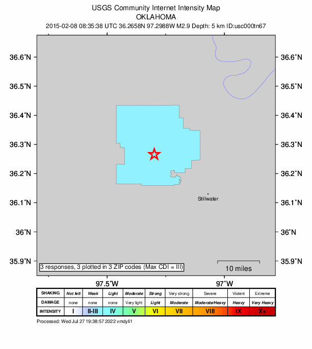 Did You Feel It? map: shaking reported by the public