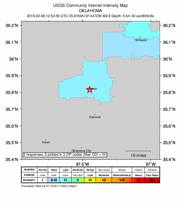 Did You Feel It? map: shaking reported by the public
