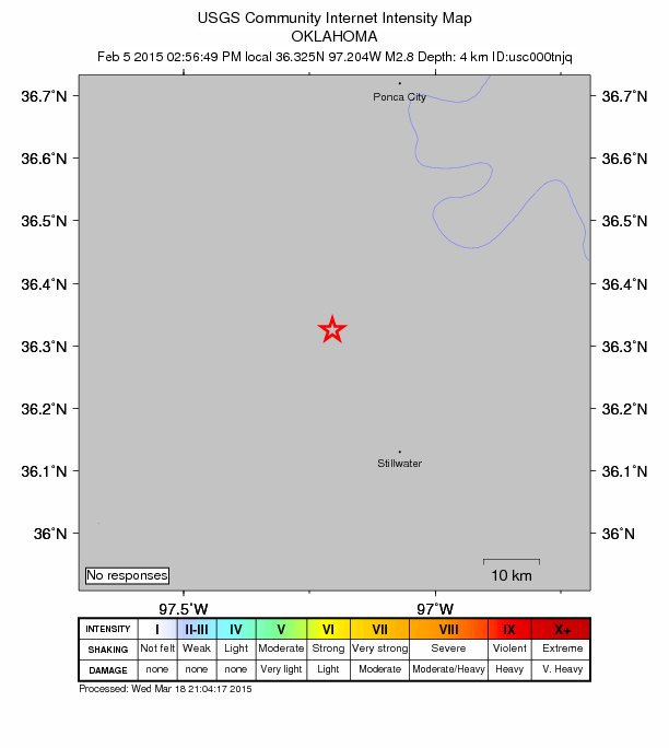 Did You Feel It? map: shaking reported by the public