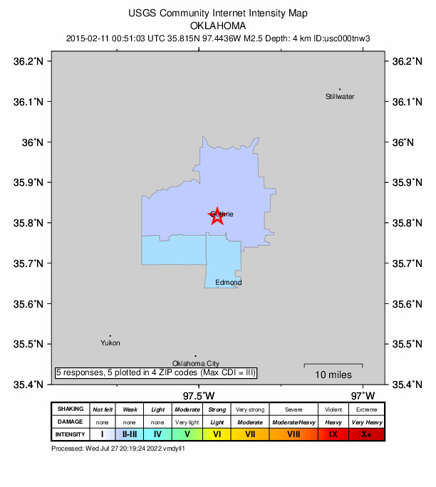 Did You Feel It? map: shaking reported by the public