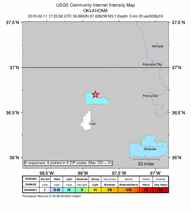 Did You Feel It? map: shaking reported by the public