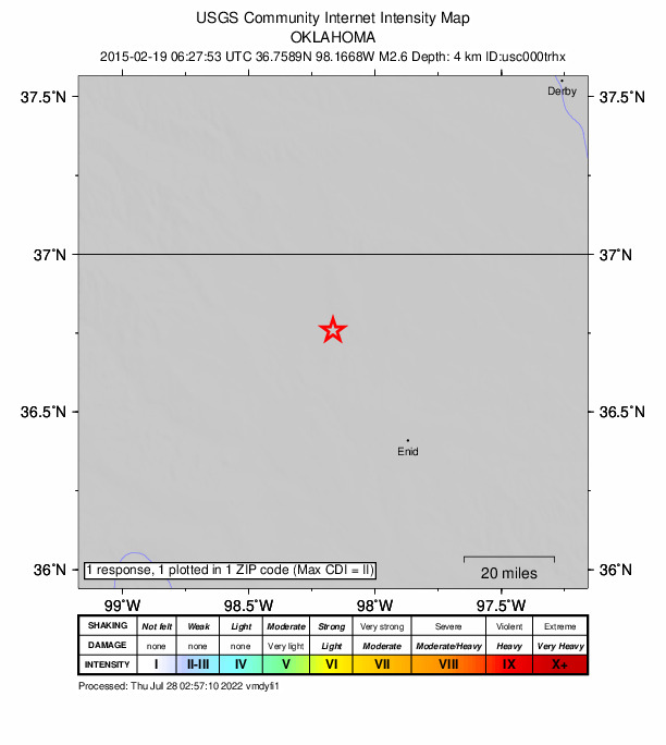 Did You Feel It? map: shaking reported by the public