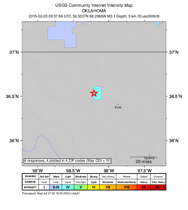 Did You Feel It? map: shaking reported by the public